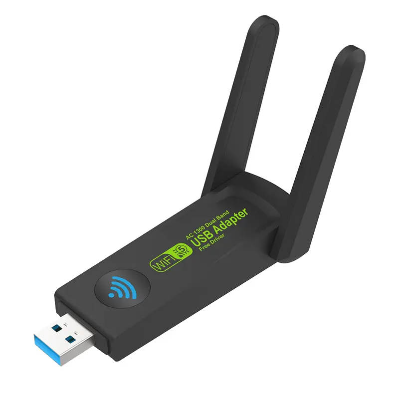 Bộ chuyển đổi Usb Wifi băng tần kép, 1300mbps, 2,4 + 5ghz, Gigabit, Bluetooth , card mạng không dây, card mạng Pc 4