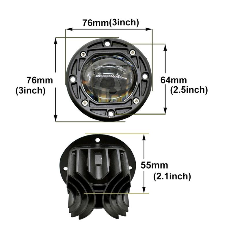 Lampu Foglamp 2Warna LED Bumper Mobil 30Watt 8D Offroad Jeep Car 4