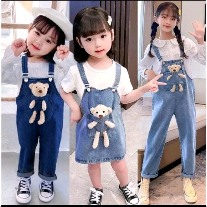 Overalls jumpsuit Jeans baju kodok variasi Boneka 1-7thun 0