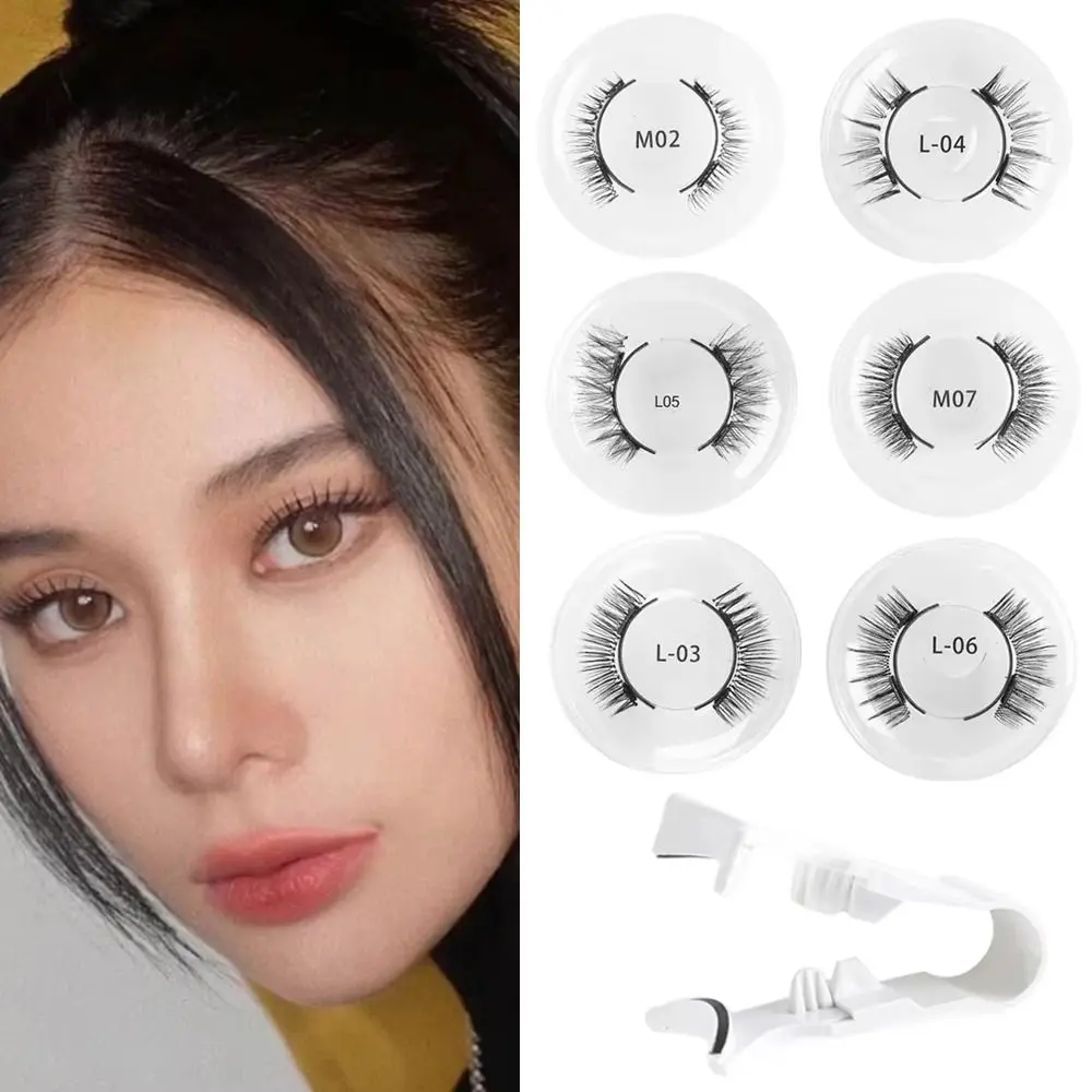 1 Pair Repeatedly Magnetic Eyelashes with Applicator No Glue Required Natural Magnetic False Eyelashes Easy To Use Manga Lashes Women