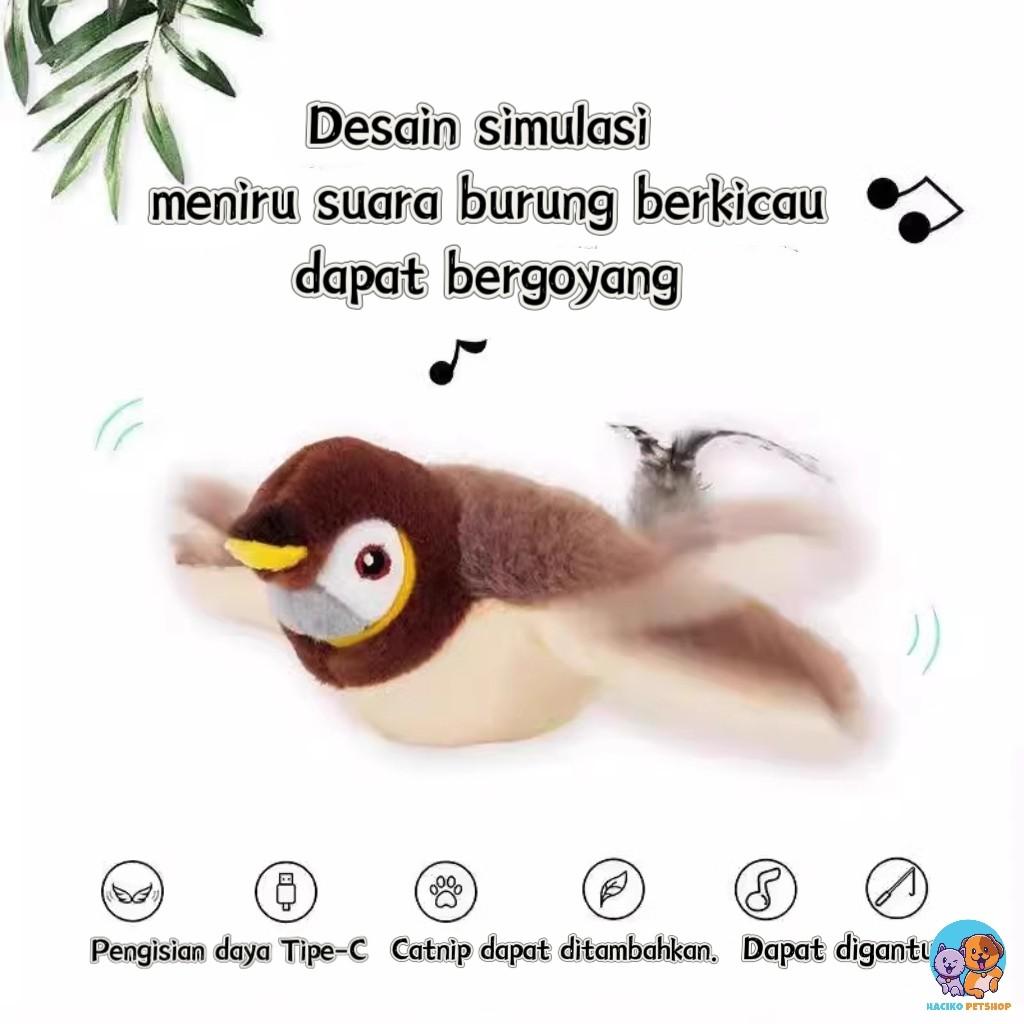 Mainan Kucing USB Bisa Di Charger Listrik Mainan Kucing Interaktif Otomatis Burung  Bisa Bergerak Bersuara/Mainan Anjing