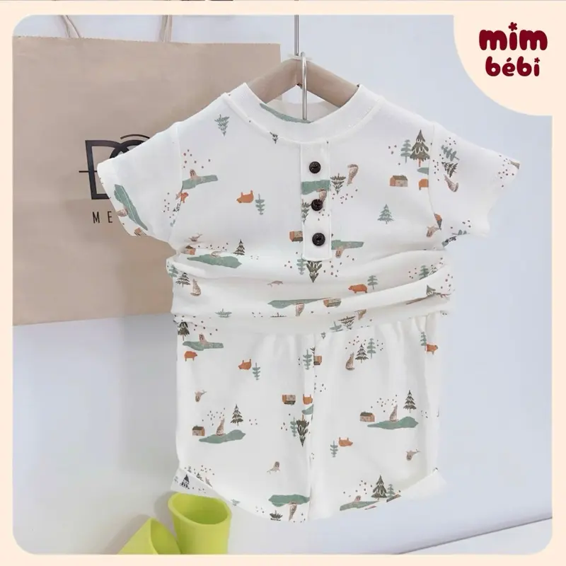 Set bộ cộc tay cotton 4 chiều siêu xinh dành cho bé trai từ 6 đến 15kg