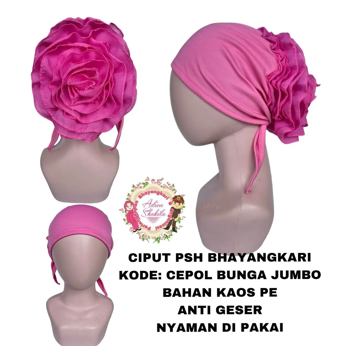 CIPUT BUNGA CEPOL TURKI PSH BHAYANGKARI / HITAM / DHARMAWANITA /PSR BHAY ATAU PSH YKB/PSR YKB  BAHAN KAOS ANTI LICIN