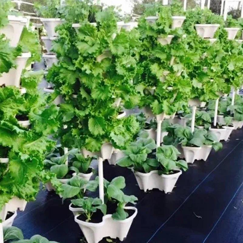 Product Introduction of Three-Petal Pot Decoration 1PC Plastic Stackable Vertical Flower Plant Pot Strawberry Seedling Holder Vegetable Planters Garden 3