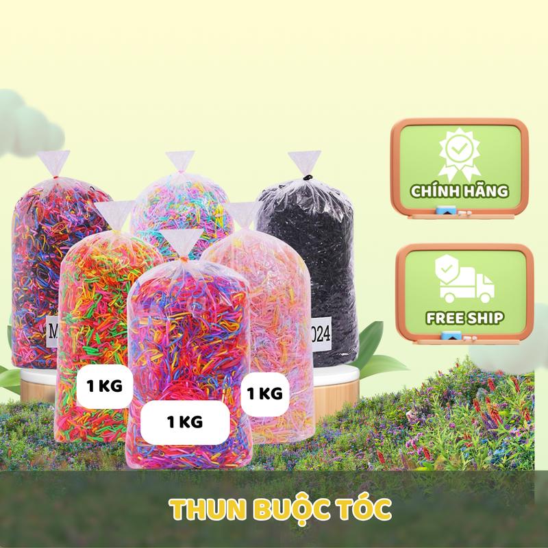 Thun Buộc Tóc Siêu Dai Siêu Rẻ 1kg - Chun Nịt Đen Chun Nịt Màu - Nam Cao Su - Voi