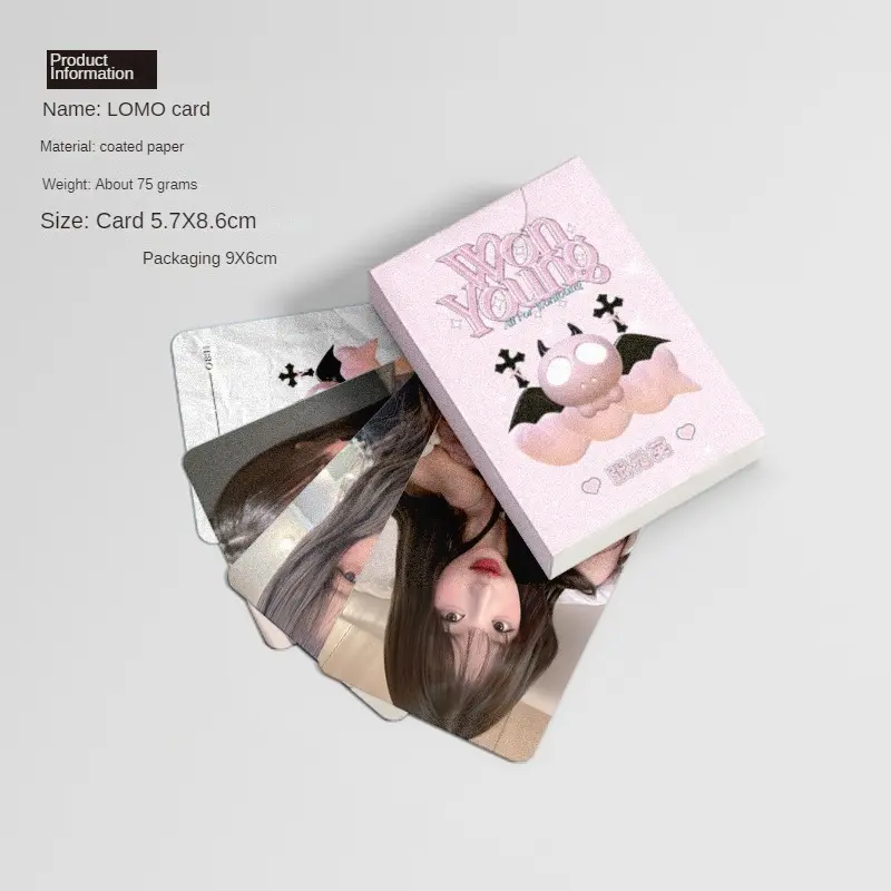IVE WonYoung Laser Small Cards Box of 50 Cards 1 Box WonYoung Album Small Cards Laser LOMO Cards Flash Cards