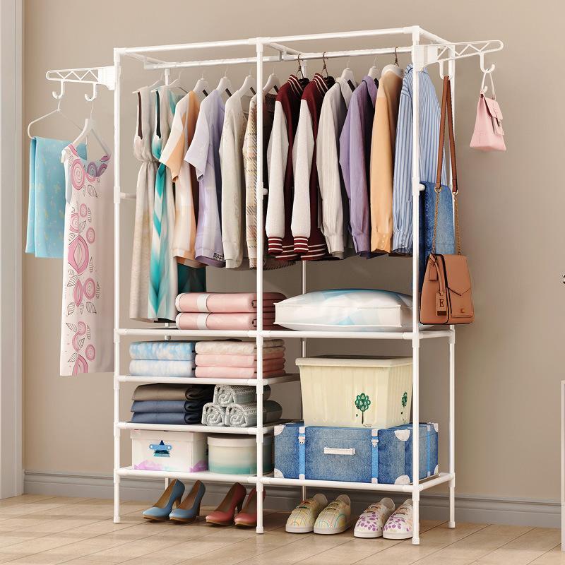 Product Introduction of 4-layer Clothes Rack, 1 Count Multifunctional Clothes Space Saving   Clothes Organizer, Home Organizer for Bedroom, Living Room, Office 5