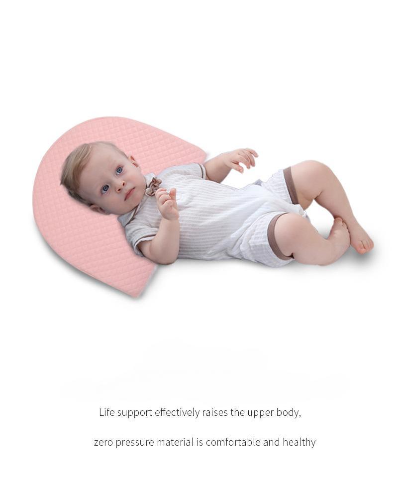 Product Introduction of Newborn Baby Sleep Pillow Anti Baby Spit Milk Crib Cot Sleep Positioning Wedge Anti-Reflux Cushion Cotton nursing pillow 3