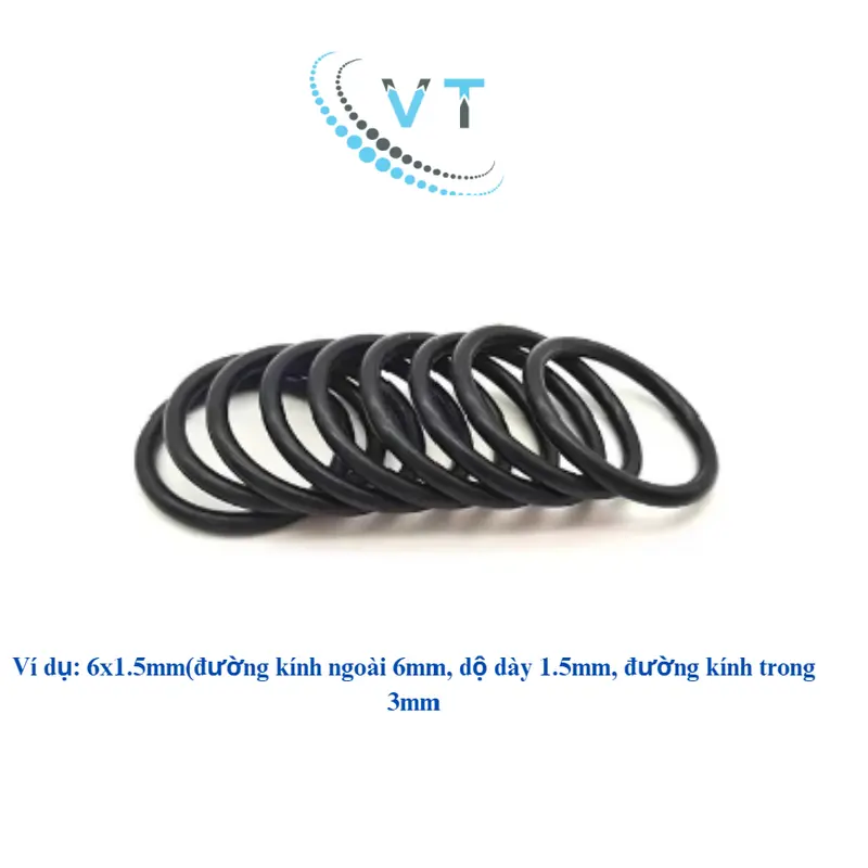 Gioăng cao su Oring NBR, Dày 1.5mm, Đường kính ngoài từ 6mm đến 20mm(túi 20 sợi) 4