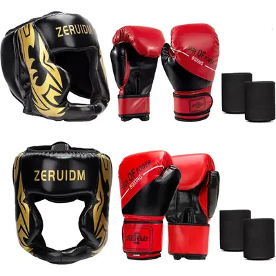 Boxing gloves headgear set online