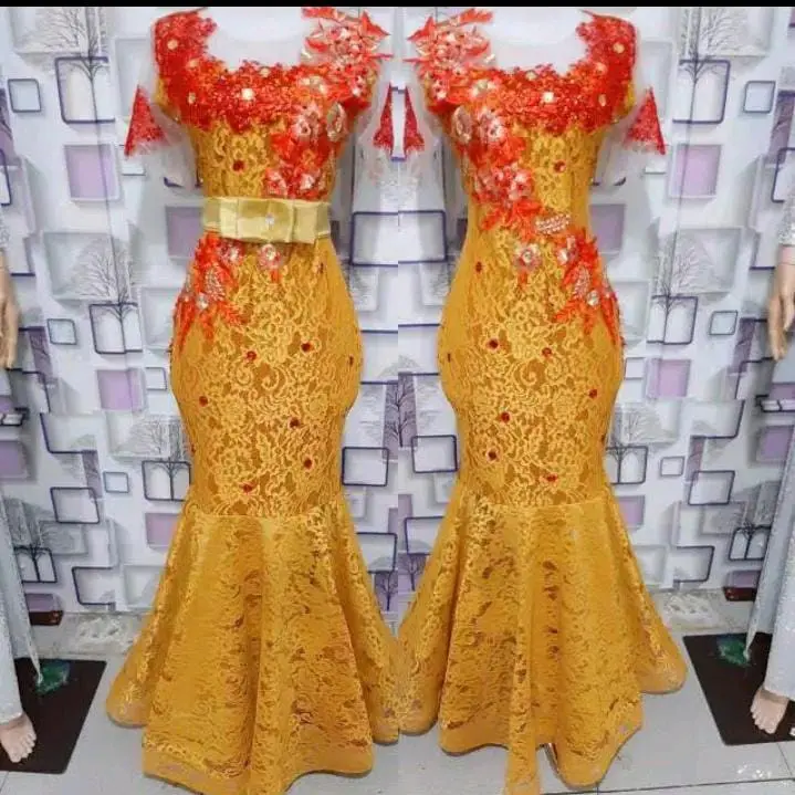 Longdress duyung kuning baju pesta termurah
