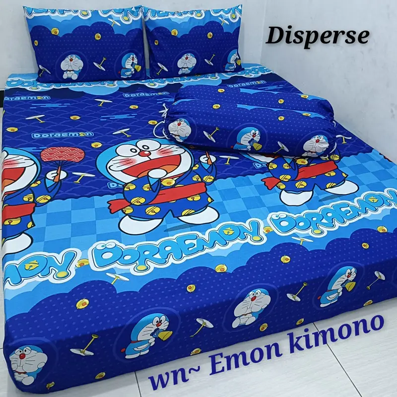 SPREI MOTIF BLACK PALM BERKWALITAS ADEM Bantal Guling Karet Sarung Kain 2