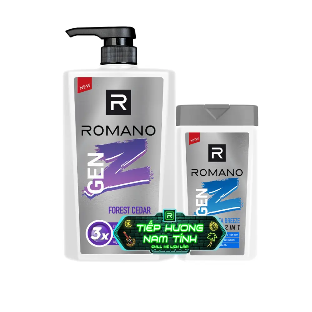 Dầu gội Romano Genz Forest Cedar 610g- KÈM DẦU GỘI 150g Chăm Sóc Tóc