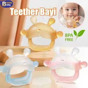 Teether Gelang BPA Free Mainan Gigitan Bayi Silikon Lembut 5 Warna Kelas Makanan Teether Bayi