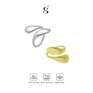 Stuffistalk – Nancy Cincin Geometris Adjustable Casual Minimalis Chic Silver Plating Wanita