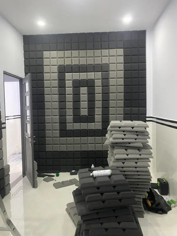 Mút cách âm dán tường 9 ô kháng cháy 50x50x4cm CHƯA CÓ KEO 3