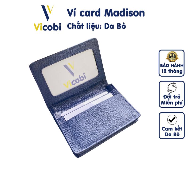 Ví mini đựng thẻ Da Bò Vicobi M3, nhỏ gọn bỏ túi cho nam nữ đựng thẻ ATM, tiền, GPLX cà vẹt bằng lái xe mới 1