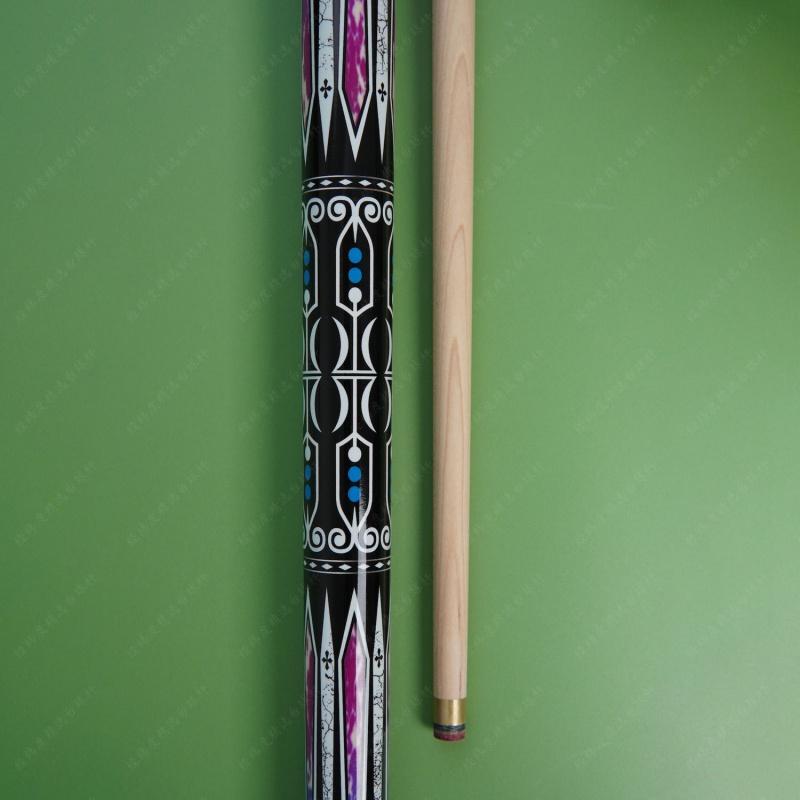 Purple Flame Same Style Small Head Handmade Billiard Cue Middle Head Billiard Bar Big Head Black Eight Snooker Maple Fancy Stick 3