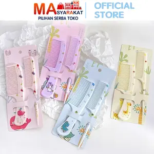 Masyarakat Pilihan Sisir Rambut Anak Set H536 Karakter Lucu 2pcs Plastik Ukuran 4x14 & 2.5x16 cm Nyaman Digunakan Tidak Sakit Kulit Kepala