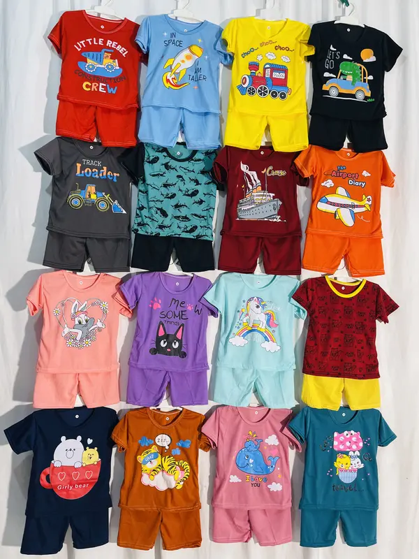 PAKET 10 SETEL Setelan Anak Laki Laki Perempuan Baju Stelan Kaos Cowok Cewek Lengan Celana Pendek 4 5 Tahun Viral Parsel Baseball Distro Labubu Tung Tung Tung Sahur Anomali Motif Kode 12 Fashion 6