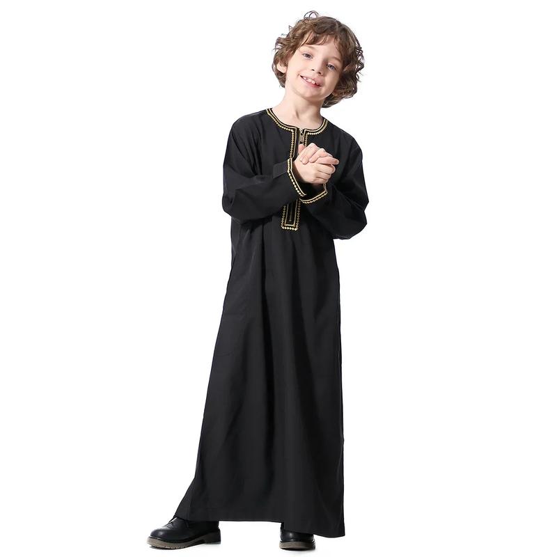 Product Introduction of Dubai Embroidery Patchwork Hijab Abayas Ramadan Muslim Clothing Boys Abaya Jilbab Khimar Turkey Kaftan Moroccan Islam Long Robe 15