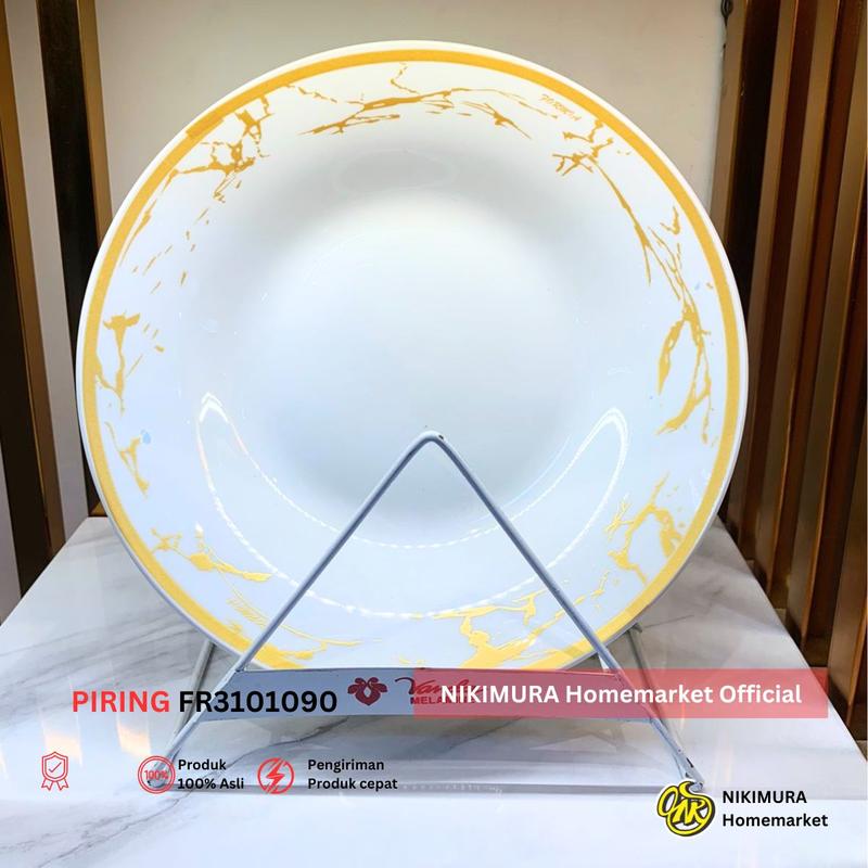 Piring Keramik 9 Inch Putih Formia Soup Plate White Marble 0