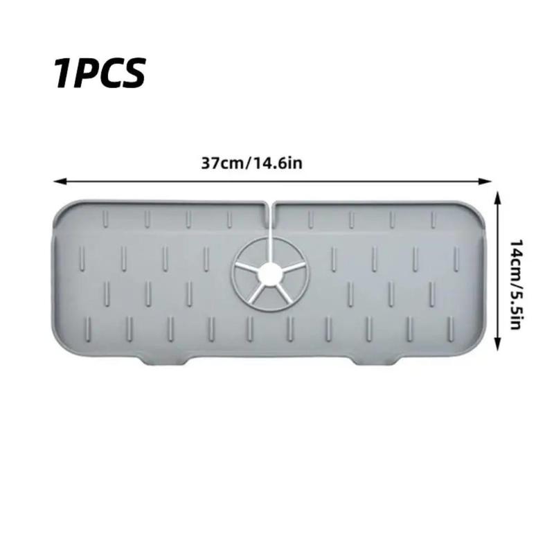 1pcs Kitchen Faucet Absorbent Mat Sink Splash Guard Silicone Drainage Drying Pad Countertop Protection Essentials Tools Accessories 6