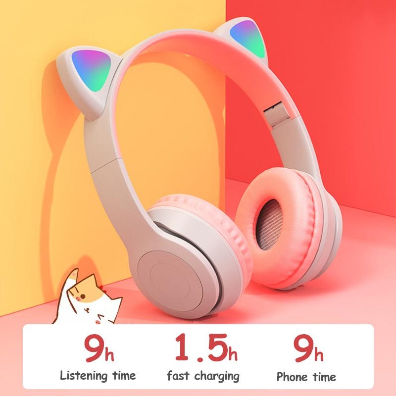 Product Introduction of Headphone Bluetooth Wireless Dengan Mikrofon Headset Headphone With Mic Earphone Led 0