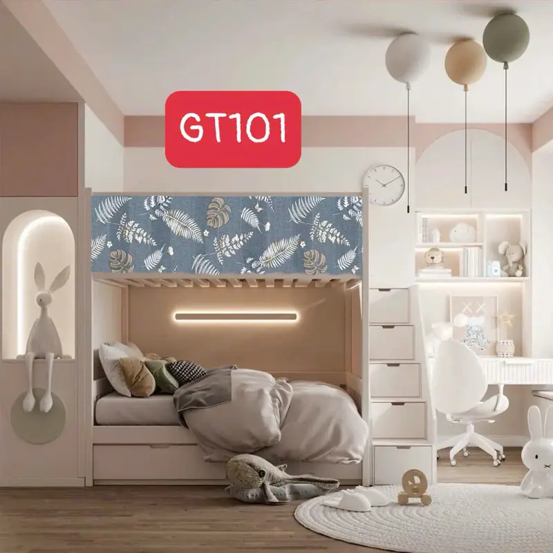 [có size 3m] Rèm che gác lửng, rèm DÁN KÈM GAI DÁN lan can gác trọ vải poly 8
