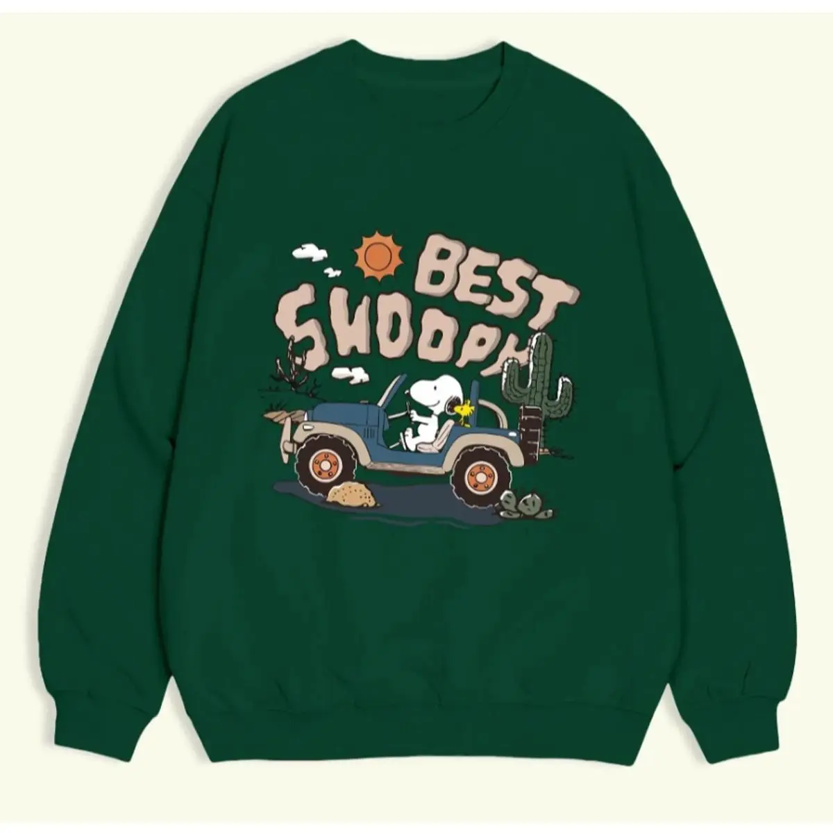 Áo Sweater Nam/Nữ HappyTee - Áo Thu Đông Nam Nữ Chú Chó Snoopy Cute chất lừ Chất Nỉ Da Cá Cao Cấp
