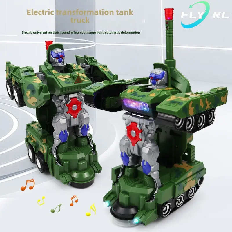 Transformable Remote Control Tank Armored Car Can Be Transformed Tank Model Field Cross-country Chariot Parent-child Combat Toys Light Music 360 Degree Rotation moto  models turbo  racing rc  jet amphibious  car
