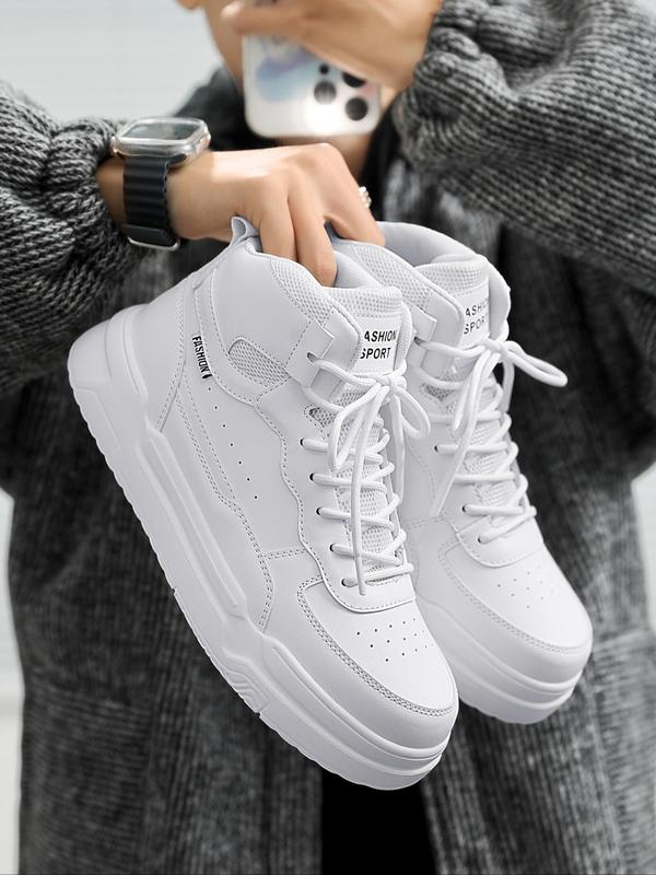 Fashion Patchwork Design Lace Up High Top Sneakers, Casual Breathable Walking Shoes, Non-slip Outdoor Round Toe Hiking Shoes Designer Shoes 5
