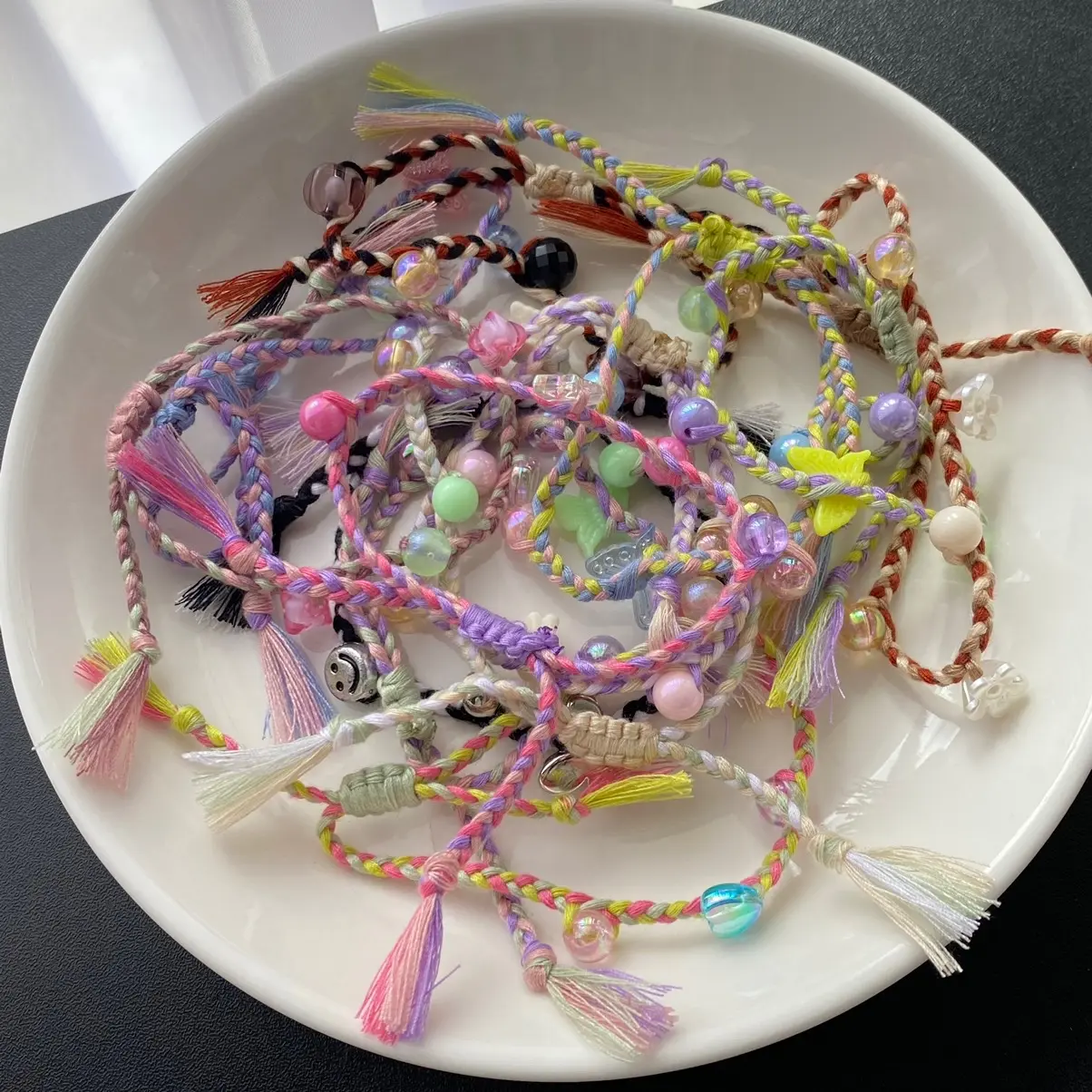 Gelang tali benang / Gelang kepang / Beads bracelet