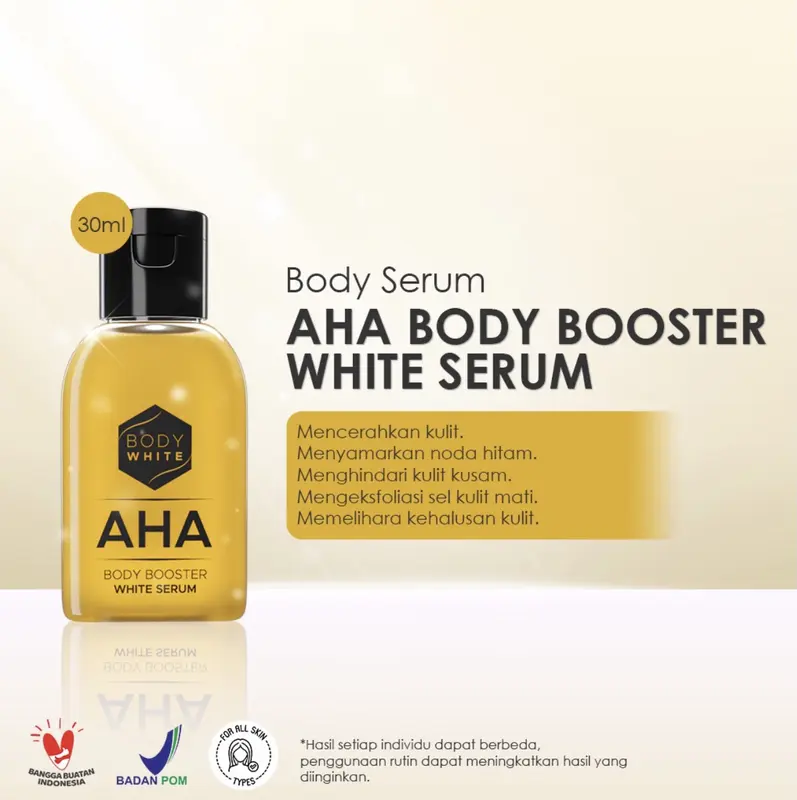 READY KIRIM BODY WHITE AHA Body Booster White Serum 30ml (BWAS) AHA MIMI BPOM Original Arbutin Glutathione 2