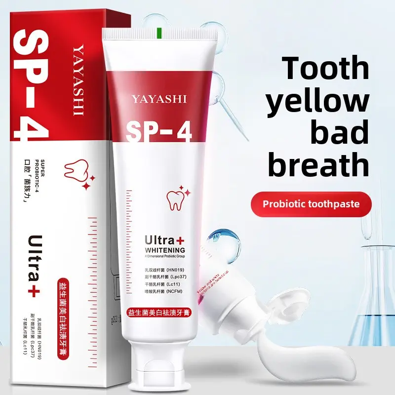 YAYASHI SP-4 Probiotic Whitening and Stain Removal Toothpaste, Fresh Breath, Improve Yellow Teeth Family Wear for Men and Women mooca  foundation toothpastes  xylitol scoban  toothpaste  original  set  singapore turtle  toothpaste sensodyne