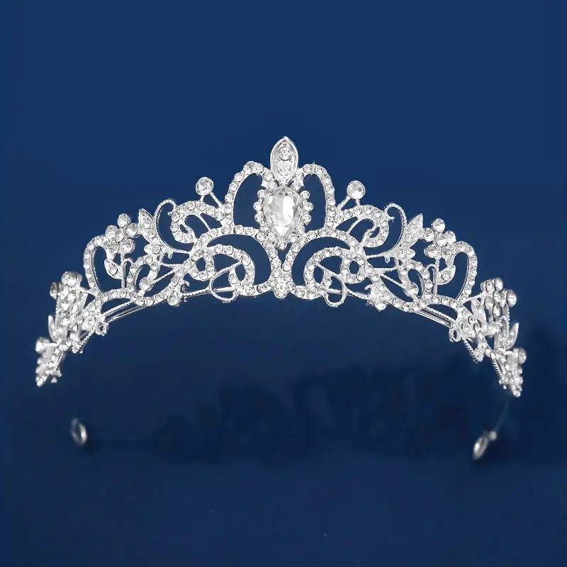 1pc Zircon Crystal Rhinestone Crown - Sparkling, Elegant Design - For Men & Women - Perfect for Weddings & Special Occasions - Ideal Gift for Brides, Grooms & Promgoers 3