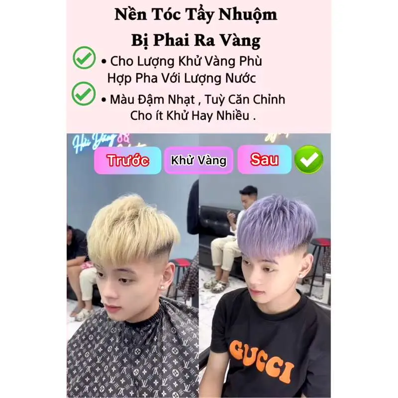 100ml Tinh chất khử vàng NaNo cao cấp, khử vàng cho nền tóc tấy, khử vàng cho nền tóc bị trôi nền. Nhuộm Tóc Đổi Màu Tóc 6