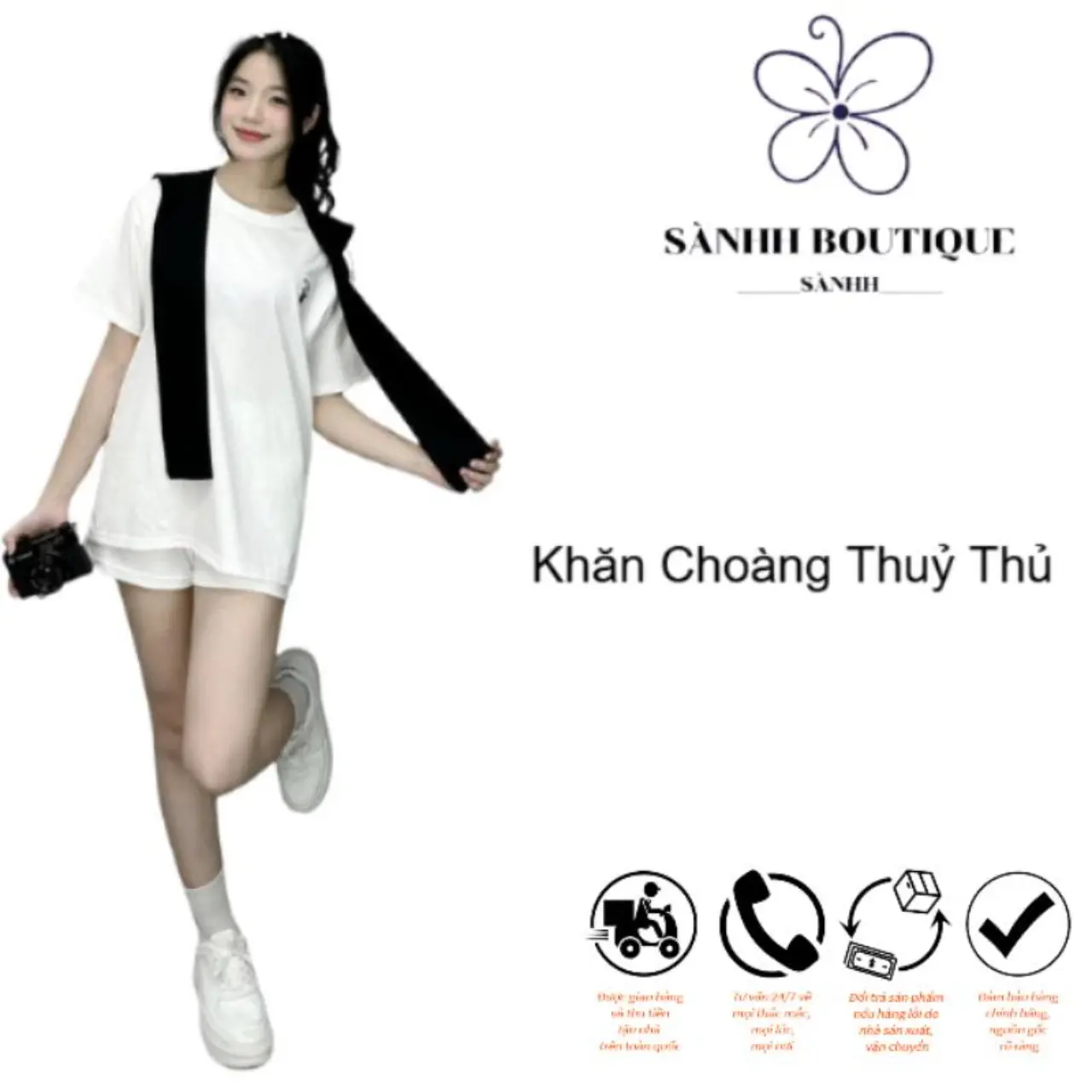 Khăn Choàng Thủy Thủ, Khăn Quàng Cổ- Phối Áo Phông-Chất Liệu Cotton- Mã 296