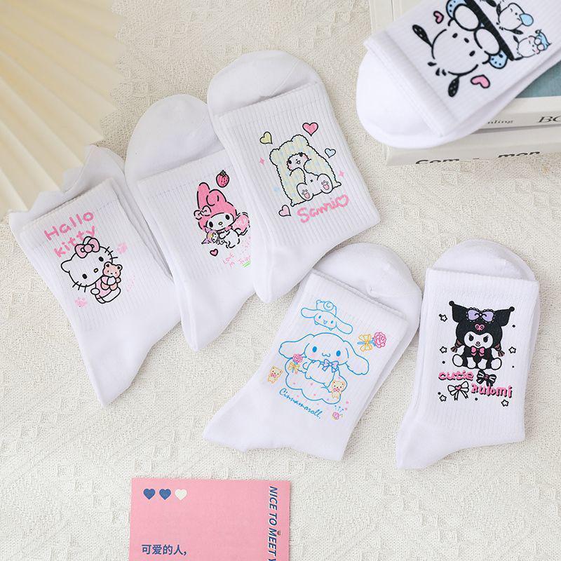 Product Introduction of Tất Bông, Sanrios, Thiết Kế Dễ Thương, Hình Anime Hellokittys Và Mymelody, Tất Giữa Bắp Chân, Dành Cho Phụ Nữ Và Trẻ Em, Tất Ngắn, Thích Hợp Cho Mùa Hè, Tuyệt Vời Làm Quà Tặng, Cho Bé Gái 13