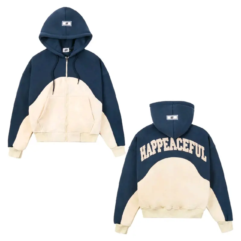Áo khoác hoodie Zip Logo thiêu HAPPEACEFUL  nam_nữ  năng động aos weaternam hoodie  nocturnal Menswear Nhung peaceful whenever  hoodie 6