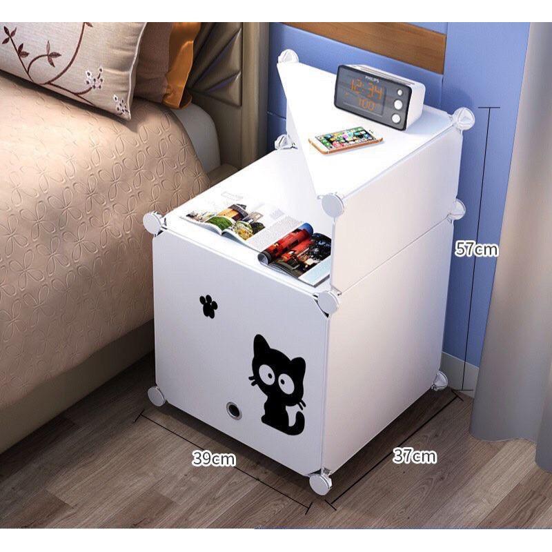 Tủ nhựa Mini đầu giường 2 tầng siêu dễ thương