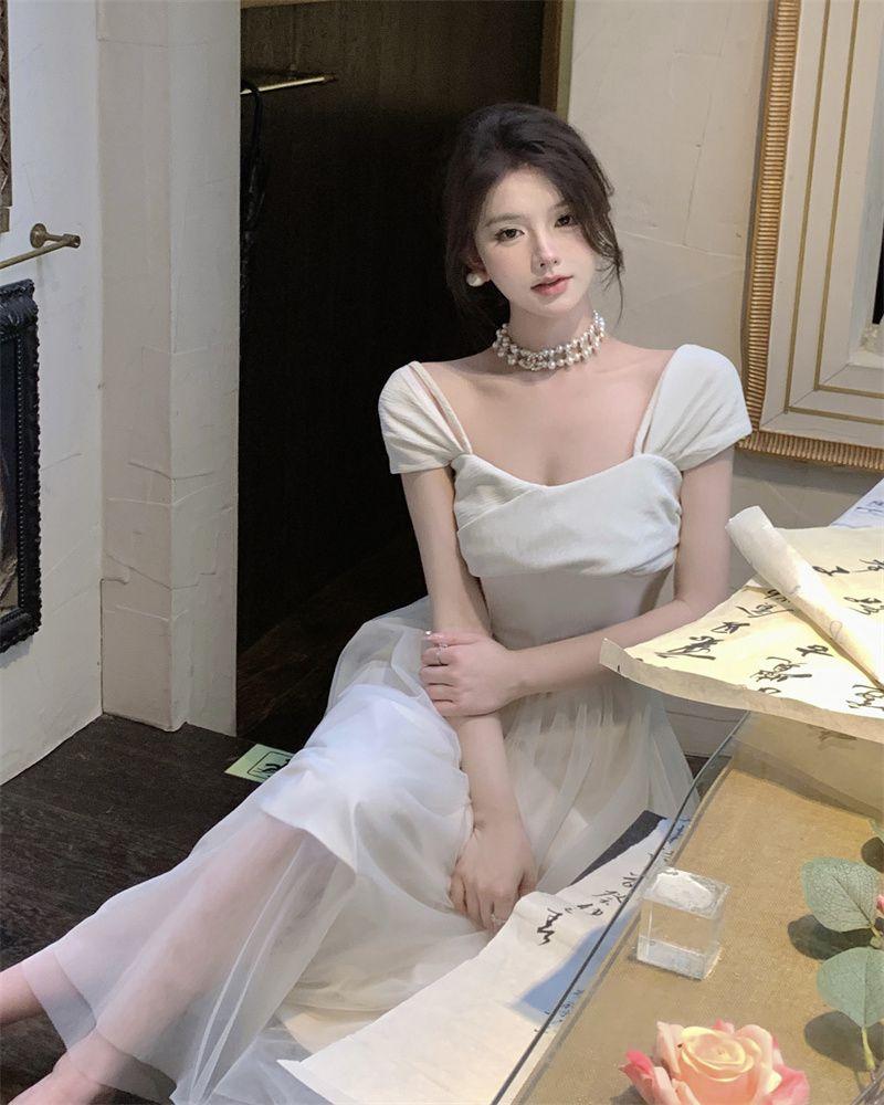 Product Introduction of Váy Dài Công Chúa Dây Lưới Thiết Kế Thanh Lịch Cao Cấp Ngọt Ngào Bộ Sưu Tập Mùa Hè, Hàng Mới Về, Váy Tiệc Trà Tình Yêu Đầu Tiên Bó Sát Eo, Thích Hợp Cho Người Hâm Mộ, Với Số Lượng 5130 2