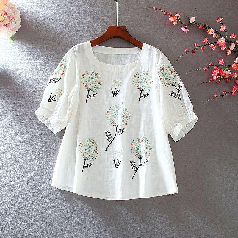 Áo Nữ In Họa Tiêt Bông Hoa Thời Trang Kín Đáo Điệu Đà A17