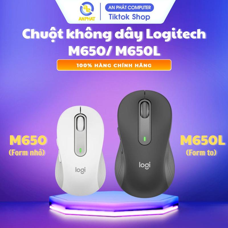 [BH 12 Tháng] Chuột không dây Logitech SIGNATURE M650/ M650L (Wif & Bluettooth - hỗ trợ Macbook)