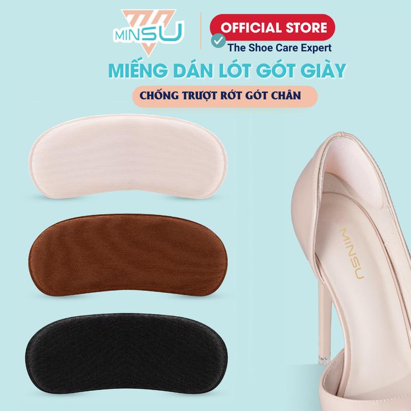 Miếng Dán Lót Gót Giày Chống Trượt MINSU M5516 Đệm Chống Trầy Gót Chân, Bị Rộng Chuyên Cho Giày Cao Gót, Thể Thao Nam Nữ
