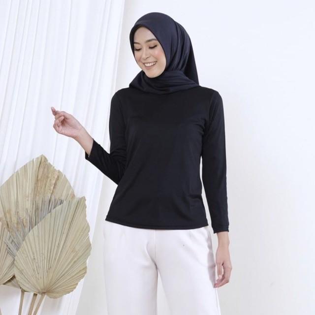 MANSET INER WANITA BAHAN SPANDEK SIZE STANDAR UP TO BB 95KG Muslim Baju Atasan Panjang Basic 0