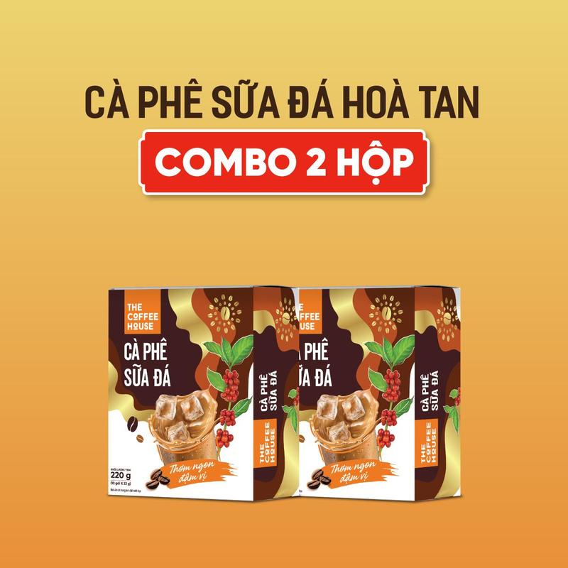  Combo 2 The Coffee House cà phê sữa đá hoà tan  Hộp 10 gói x  22g  