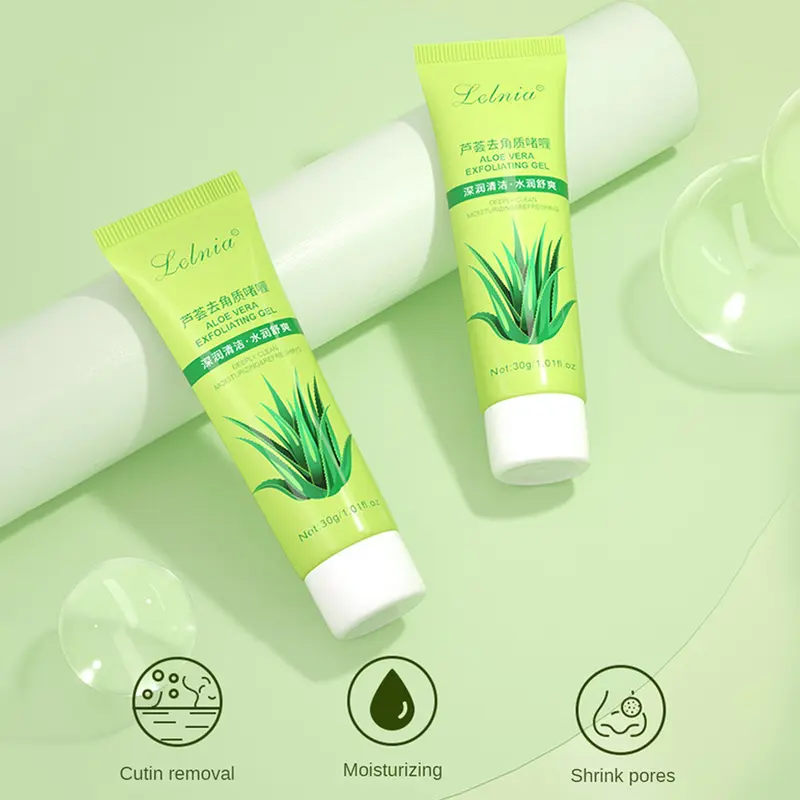 Gel tẩy tế bào chết Lô Hội, Làm Sạch Sâu Lỗ Chân Lông Kem Gel Chăm Sóc Da tẩy tế bào chết Mặt Lô Hội, 30g 4