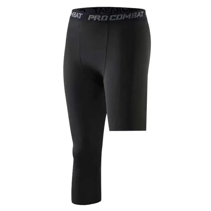 Men's Compression PantsLeg Basketball Athletic Workout Trousers Quick Dry Sports Cropped Tights Easy To W
