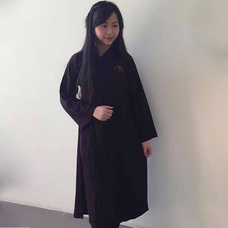 Áo tràng lam phật tử đi chùa dáng dài vải Silk dày dặn,thoáng mát, thấm mồ hôi. Vật phẩm trợ duyên trong quá trình tu tập Nam Menswear 5